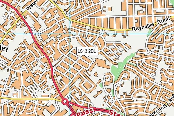 LS13 2DL map - OS VectorMap District (Ordnance Survey)