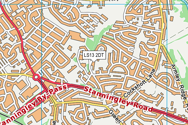 LS13 2DT map - OS VectorMap District (Ordnance Survey)