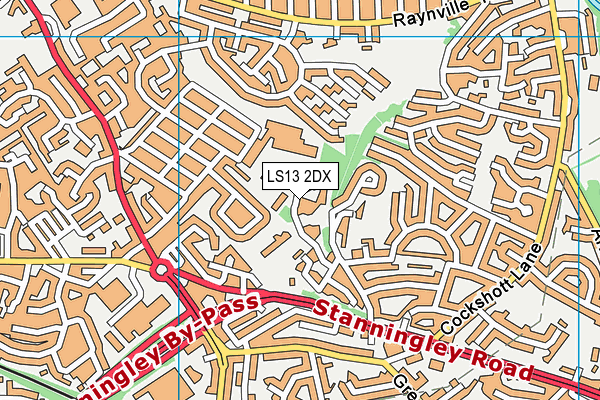 LS13 2DX map - OS VectorMap District (Ordnance Survey)