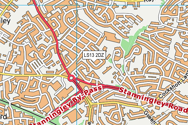 LS13 2DZ map - OS VectorMap District (Ordnance Survey)