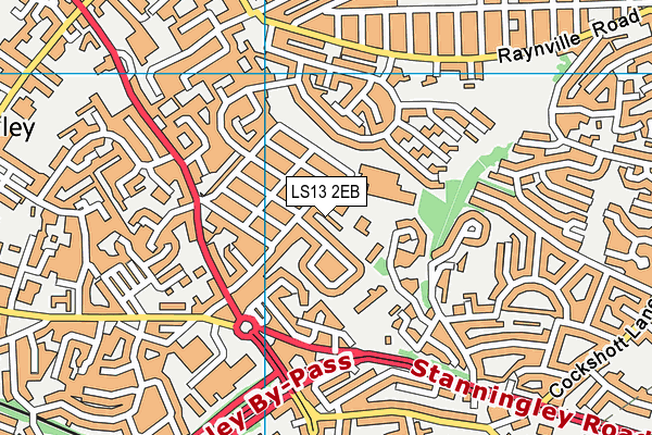 LS13 2EB map - OS VectorMap District (Ordnance Survey)