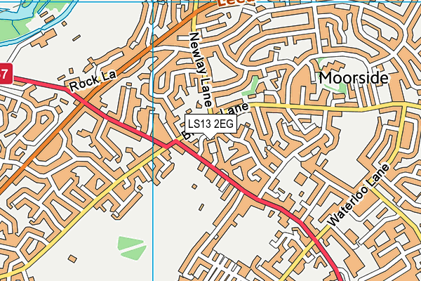 LS13 2EG map - OS VectorMap District (Ordnance Survey)