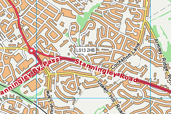 LS13 2HB map - OS VectorMap District (Ordnance Survey)
