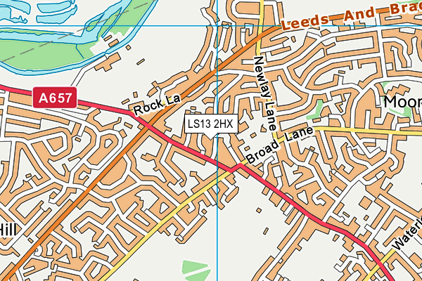 LS13 2HX map - OS VectorMap District (Ordnance Survey)