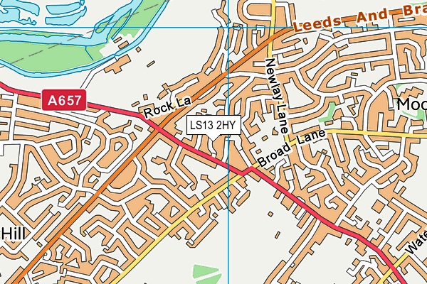 LS13 2HY map - OS VectorMap District (Ordnance Survey)