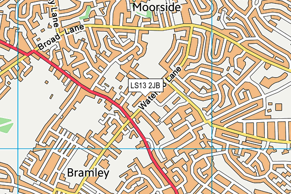 LS13 2JB map - OS VectorMap District (Ordnance Survey)