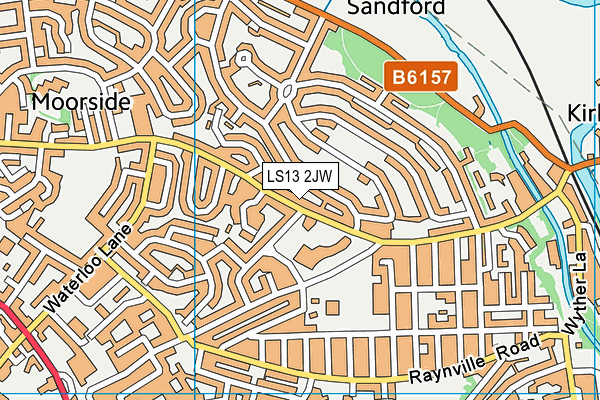 LS13 2JW map - OS VectorMap District (Ordnance Survey)