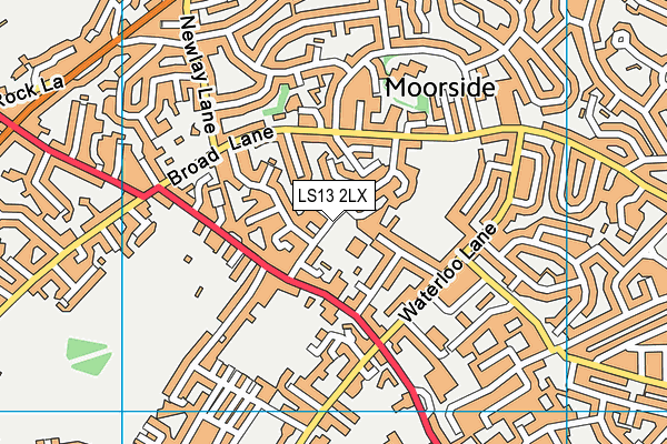 LS13 2LX map - OS VectorMap District (Ordnance Survey)