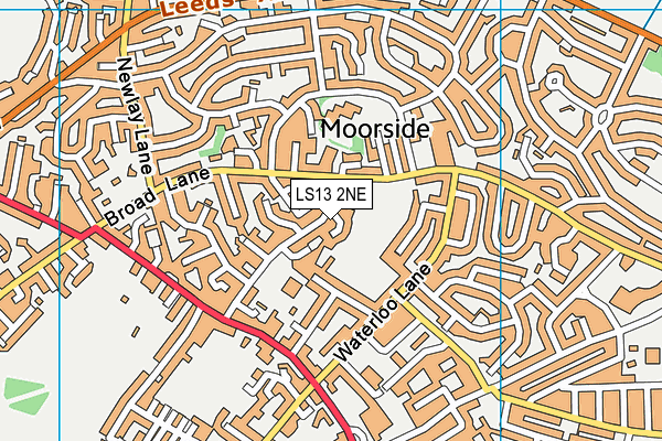 LS13 2NE map - OS VectorMap District (Ordnance Survey)