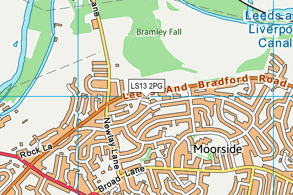 LS13 2PG map - OS VectorMap District (Ordnance Survey)