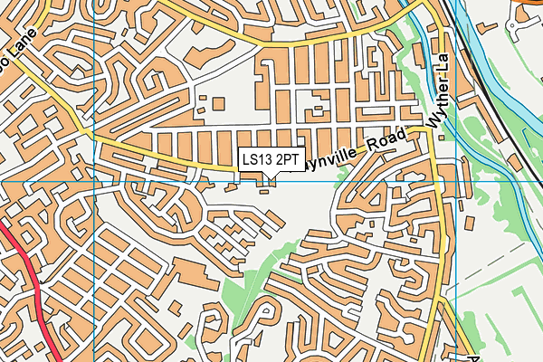 LS13 2PT map - OS VectorMap District (Ordnance Survey)