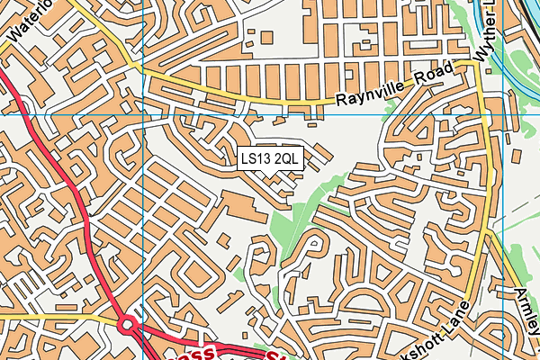 LS13 2QL map - OS VectorMap District (Ordnance Survey)