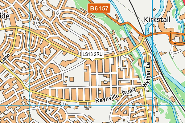 LS13 2RU map - OS VectorMap District (Ordnance Survey)