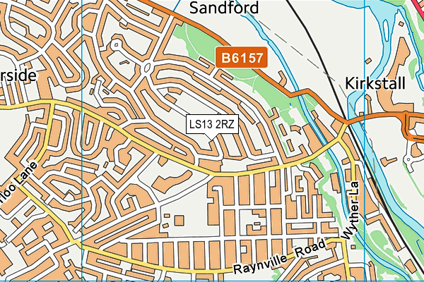 LS13 2RZ map - OS VectorMap District (Ordnance Survey)