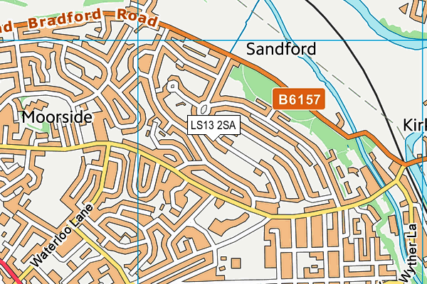 LS13 2SA map - OS VectorMap District (Ordnance Survey)