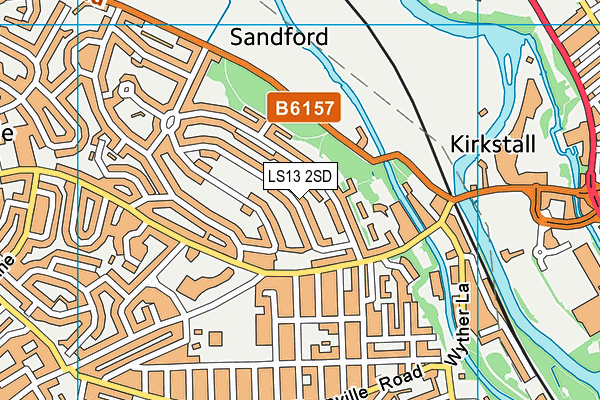 LS13 2SD map - OS VectorMap District (Ordnance Survey)