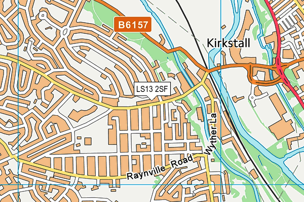 LS13 2SF map - OS VectorMap District (Ordnance Survey)