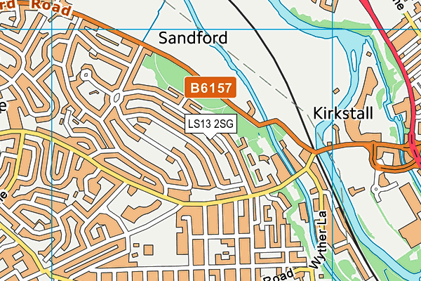 LS13 2SG map - OS VectorMap District (Ordnance Survey)