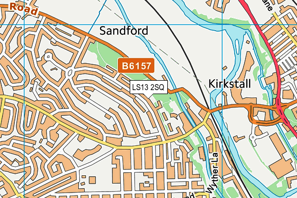 LS13 2SQ map - OS VectorMap District (Ordnance Survey)