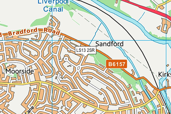 LS13 2SR map - OS VectorMap District (Ordnance Survey)