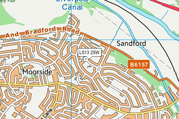 LS13 2SW map - OS VectorMap District (Ordnance Survey)