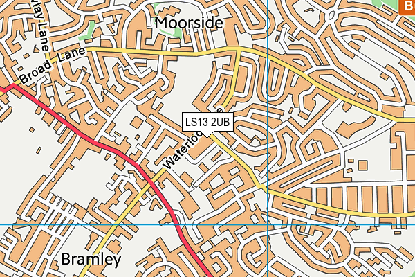 LS13 2UB map - OS VectorMap District (Ordnance Survey)