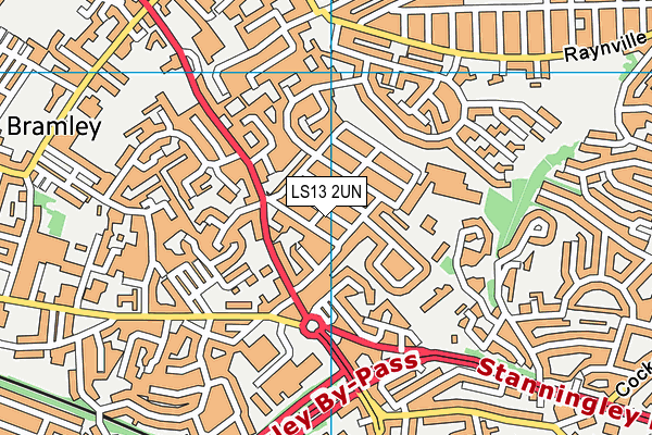 LS13 2UN map - OS VectorMap District (Ordnance Survey)