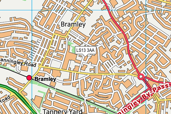 LS13 3AA map - OS VectorMap District (Ordnance Survey)