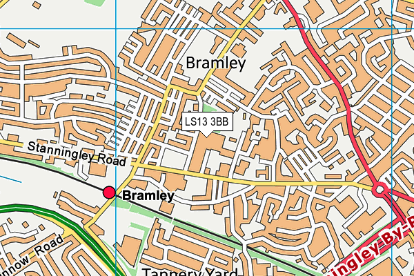 LS13 3BB map - OS VectorMap District (Ordnance Survey)