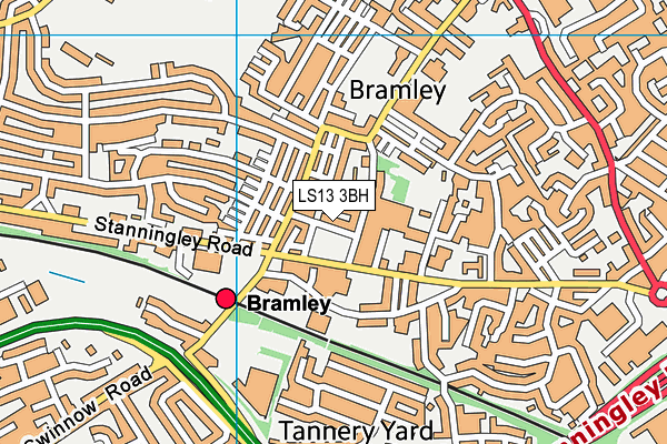 LS13 3BH map - OS VectorMap District (Ordnance Survey)