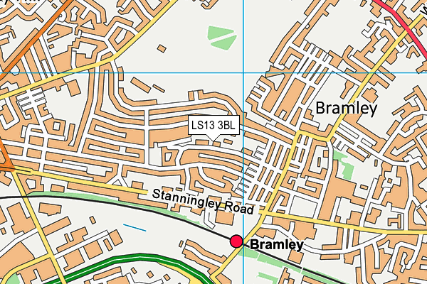 LS13 3BL map - OS VectorMap District (Ordnance Survey)