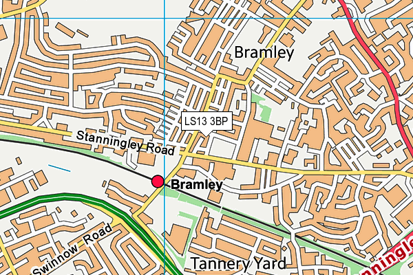 LS13 3BP map - OS VectorMap District (Ordnance Survey)