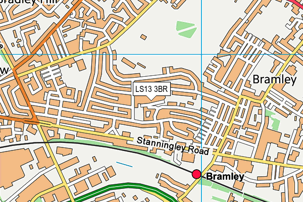 LS13 3BR map - OS VectorMap District (Ordnance Survey)