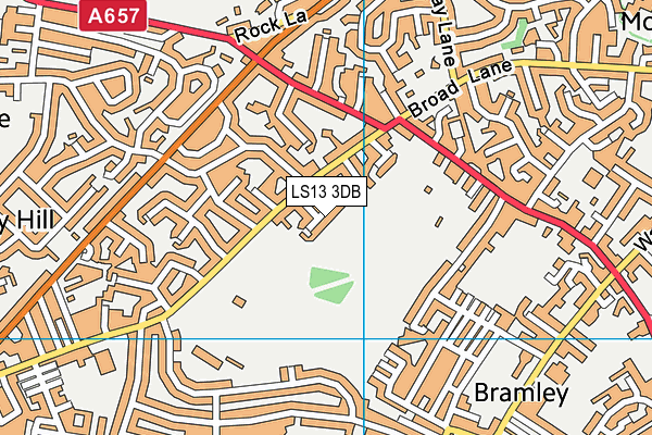 LS13 3DB map - OS VectorMap District (Ordnance Survey)