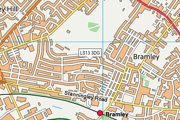 LS13 3DG map - OS VectorMap District (Ordnance Survey)