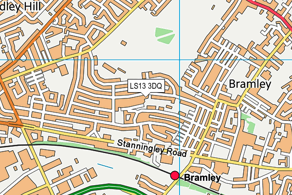 LS13 3DQ map - OS VectorMap District (Ordnance Survey)
