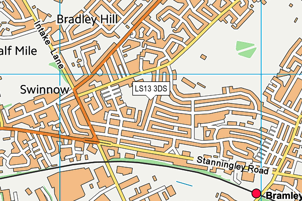 LS13 3DS map - OS VectorMap District (Ordnance Survey)