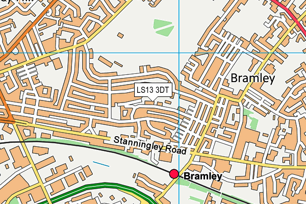 LS13 3DT map - OS VectorMap District (Ordnance Survey)