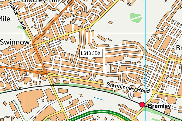LS13 3DX map - OS VectorMap District (Ordnance Survey)