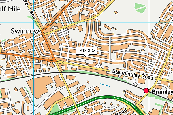 LS13 3DZ map - OS VectorMap District (Ordnance Survey)