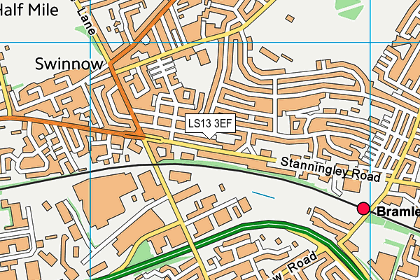 LS13 3EF map - OS VectorMap District (Ordnance Survey)