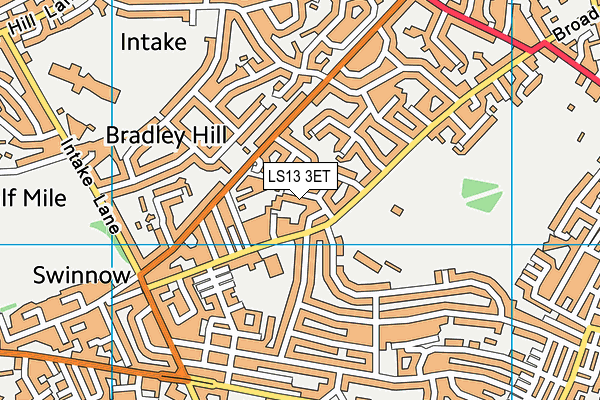 LS13 3ET map - OS VectorMap District (Ordnance Survey)