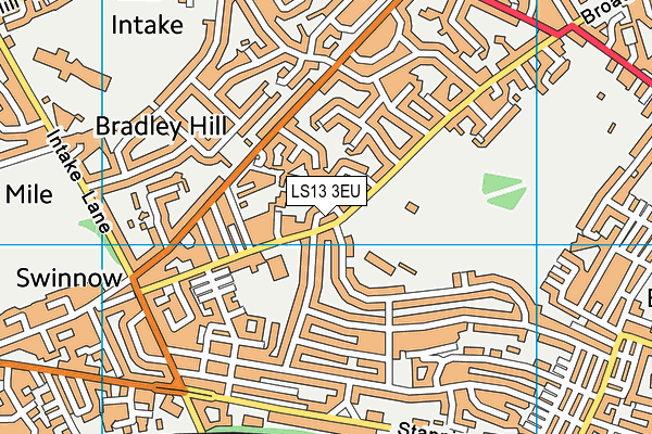 LS13 3EU map - OS VectorMap District (Ordnance Survey)