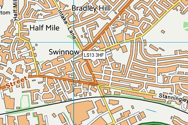 LS13 3HF map - OS VectorMap District (Ordnance Survey)