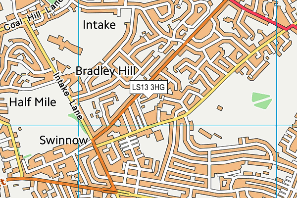 LS13 3HG map - OS VectorMap District (Ordnance Survey)
