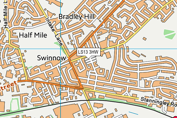 LS13 3HW map - OS VectorMap District (Ordnance Survey)
