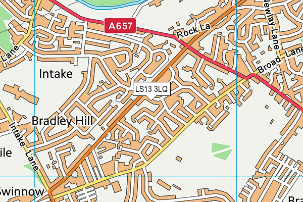 LS13 3LQ map - OS VectorMap District (Ordnance Survey)