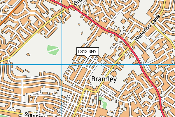 Bramley Phoenix Rugby Club map (LS13 3NY) - OS VectorMap District (Ordnance Survey)