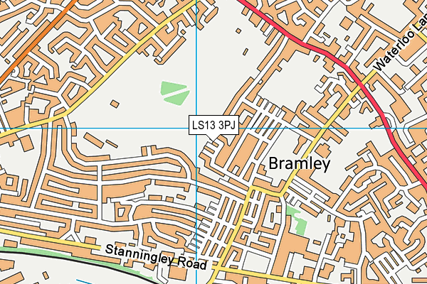 LS13 3PJ map - OS VectorMap District (Ordnance Survey)
