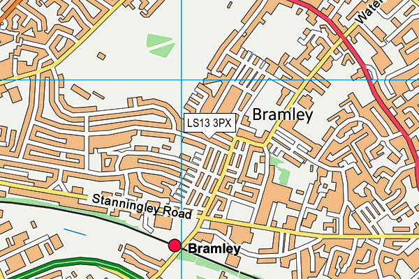 LS13 3PX map - OS VectorMap District (Ordnance Survey)